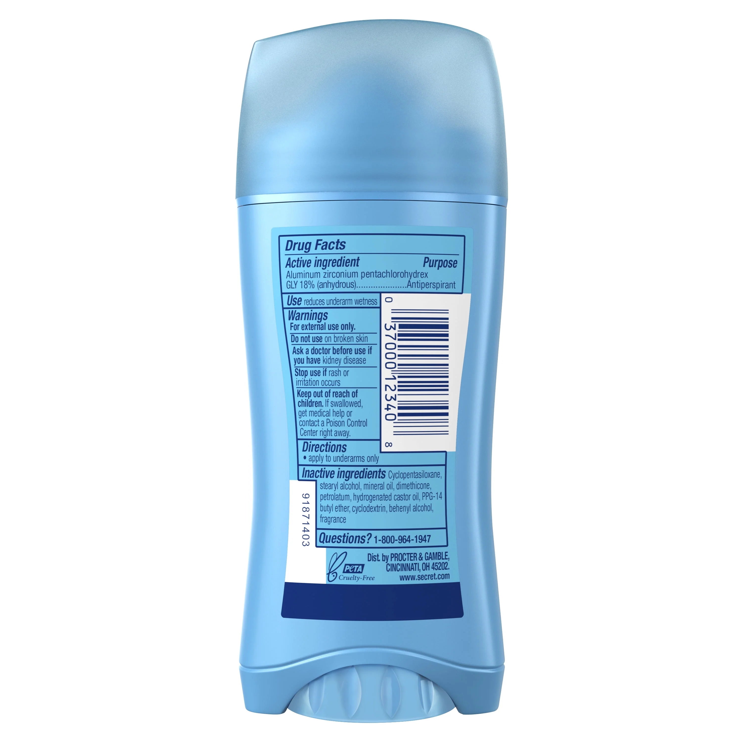 Unscented Antiperspirant and Deodorant, 2.6 oz Q70264