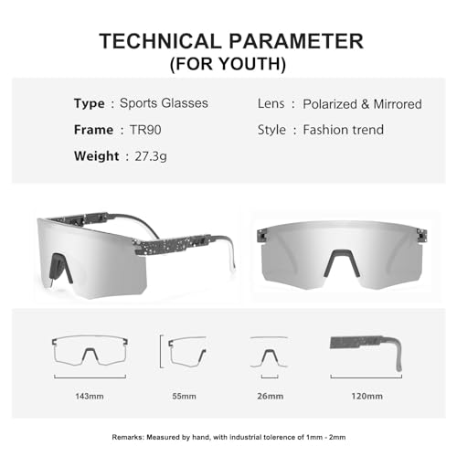 Polarized Youth Baseball Sunglasses UV400 Sports Cycling Glasses C845624