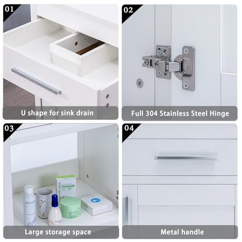 24 Inch Bathroom Vanity Sink Combo with Chrome Faucet F466514