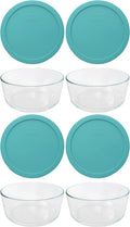 7-Cup Glass Bowl with 4 Sea Glass Lids X828