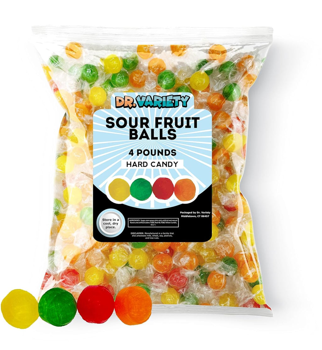 Assorted Fruit Sour Balls Hard Candy (4lb) A8554