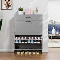 Gray 32" Slim Shoe Storage Cabinet N453