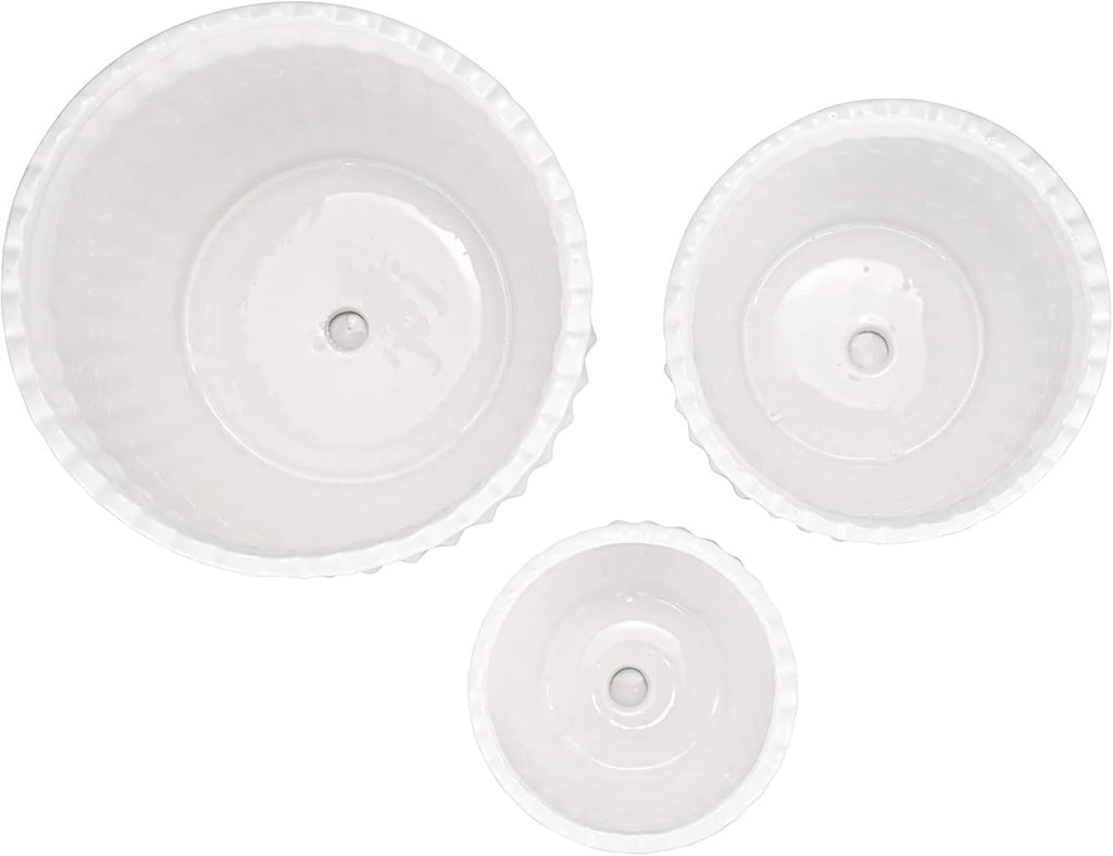 Ceramic Flower Plant Pots with Saucer, Set of 3 in Different Sizes Q396