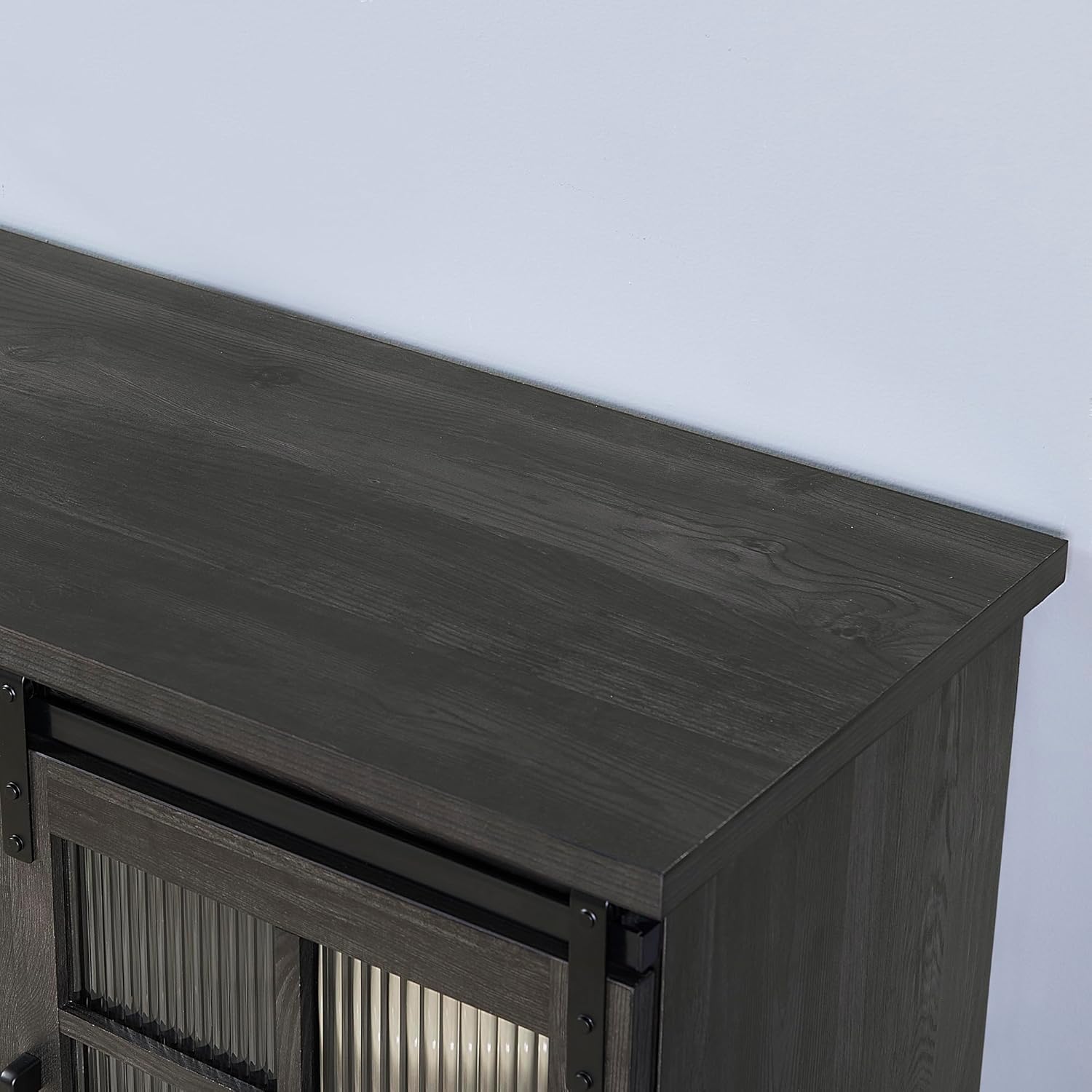Charcoal Grey Fireplace TV Stand with Storage Drawers and Sliding Door Y337
