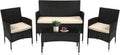 4 Piece Outdoor Rattan Wicker Sofa Set T7580