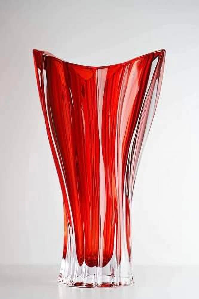 Red 12'' Crystal Glass Vase M159