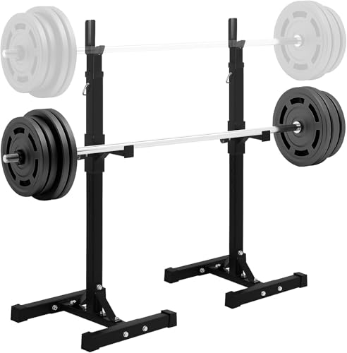 Black Adjustable Squat Rack Stand Set of 2 Z98468