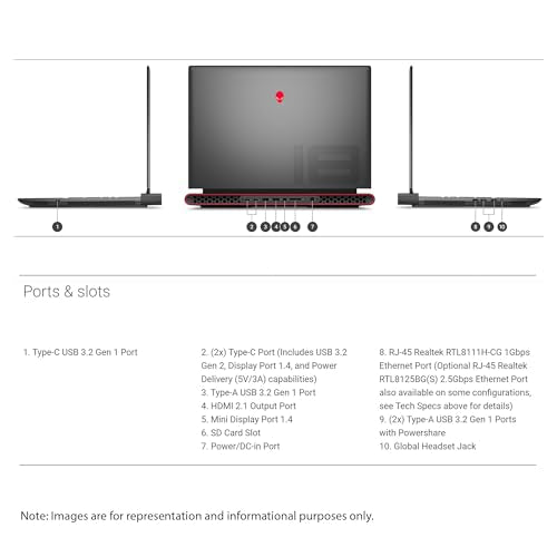M18 Gaming Laptop, AMD Ryzen 9 7845HX, 32 GB DDR5 RAM, 2 TB SSD, NVIDIA GeForce RTX 4070, 18 FHD+ Display, Backlit Keyboard, Windows 11 Pro, Dark Metallic Moon B305894