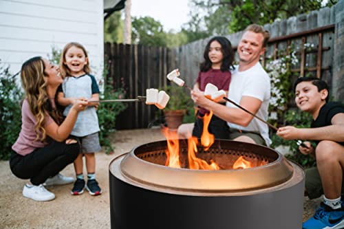 27 Inch Smokeless Stainless Steel Fire Pit with Stand, Bronze X569