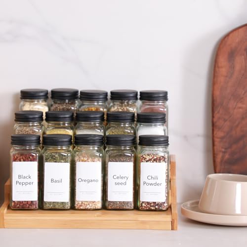 24Pcs 4oz Glass Spice Jars with Metal Lids F2641