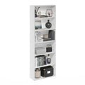 White 6-Tier Open Storage Bookcase W168