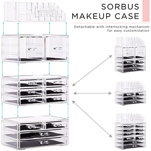 Clear Stackable 12 Drawers Makeup Organizer H502896