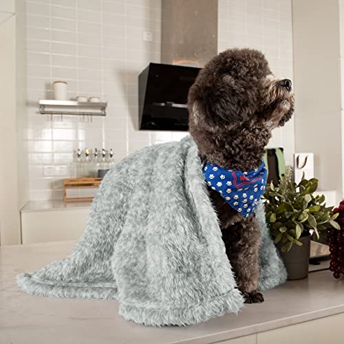 Gray 24x29 Inch Fluffy Fleece Dog Blanket U3613