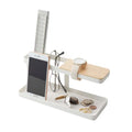 White Desk Bar-Wood & Steel Organizer J9301