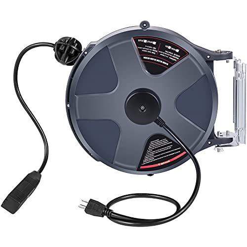 50 FT 14AWG/3C SJTOW Power Cord Reel with Lighted Triple Tap Outlet Z1916