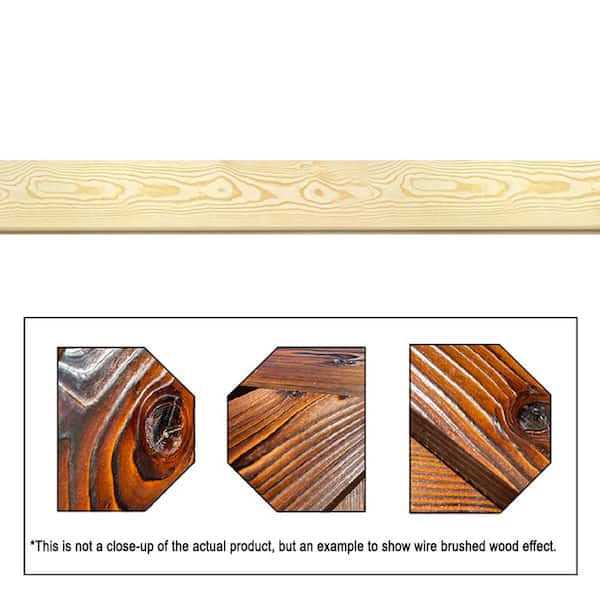 3/4 in. x 8 in. x 7 ft. Wire Brushed Knotty Pine Tongue and Groove Siding Board T416367