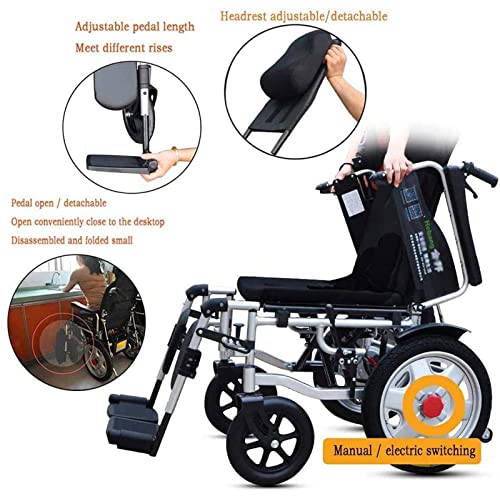Grey Electric Wheelchair with Flip-Back Armrest & Swing-Away Leg Rests I52644