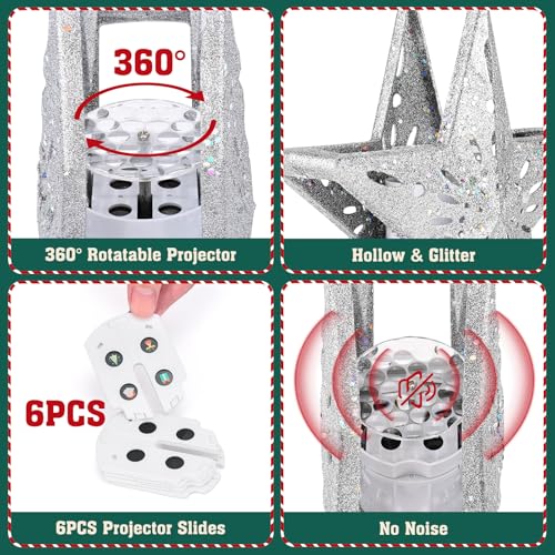 Gold Christmas Tree Topper with LED Projection X564870