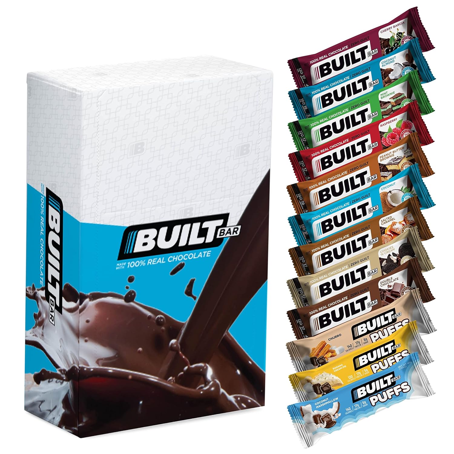 12 Pack High Protein Bars Covered in Real Chocolate Gluten Free A8036
