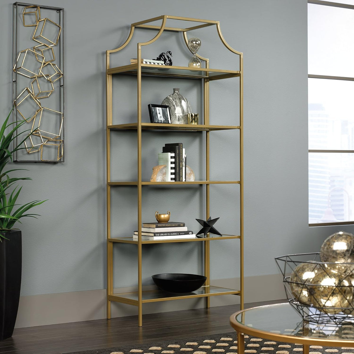 Satin Gold Bookcase K753918