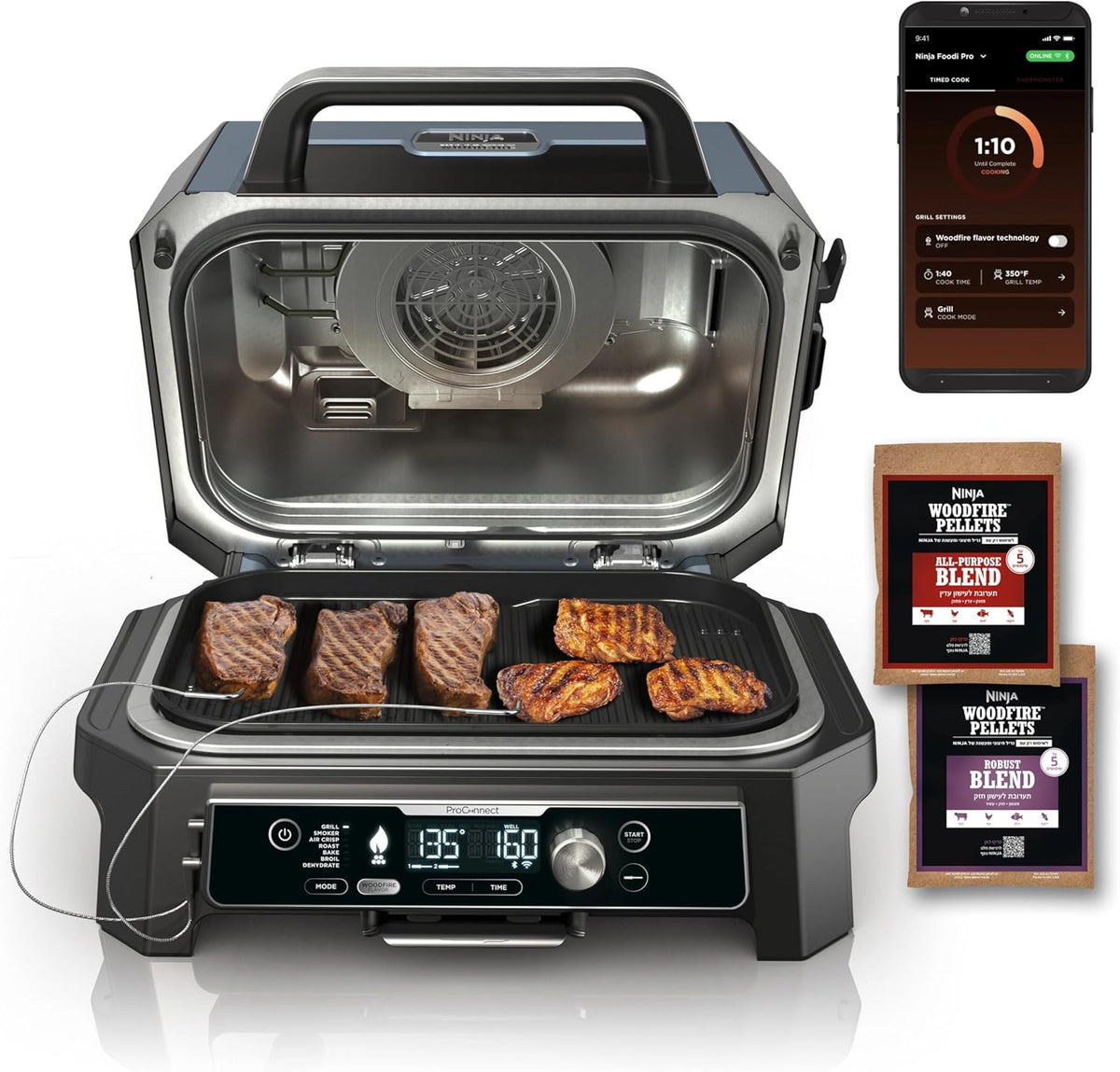 Black Outdoor Grill & Smoker V9380