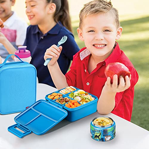 Bento Lunch Box with 8oz Soup Thermo, 5 Compartment, Thermo Food Jar and Lunch Bag X1732