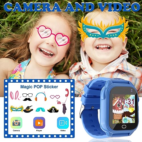 Kids Smart Watch with 26 Puzzle Games HD Touch Screen Camera Music Player Pedometer Alarm Clock Calculator D4677