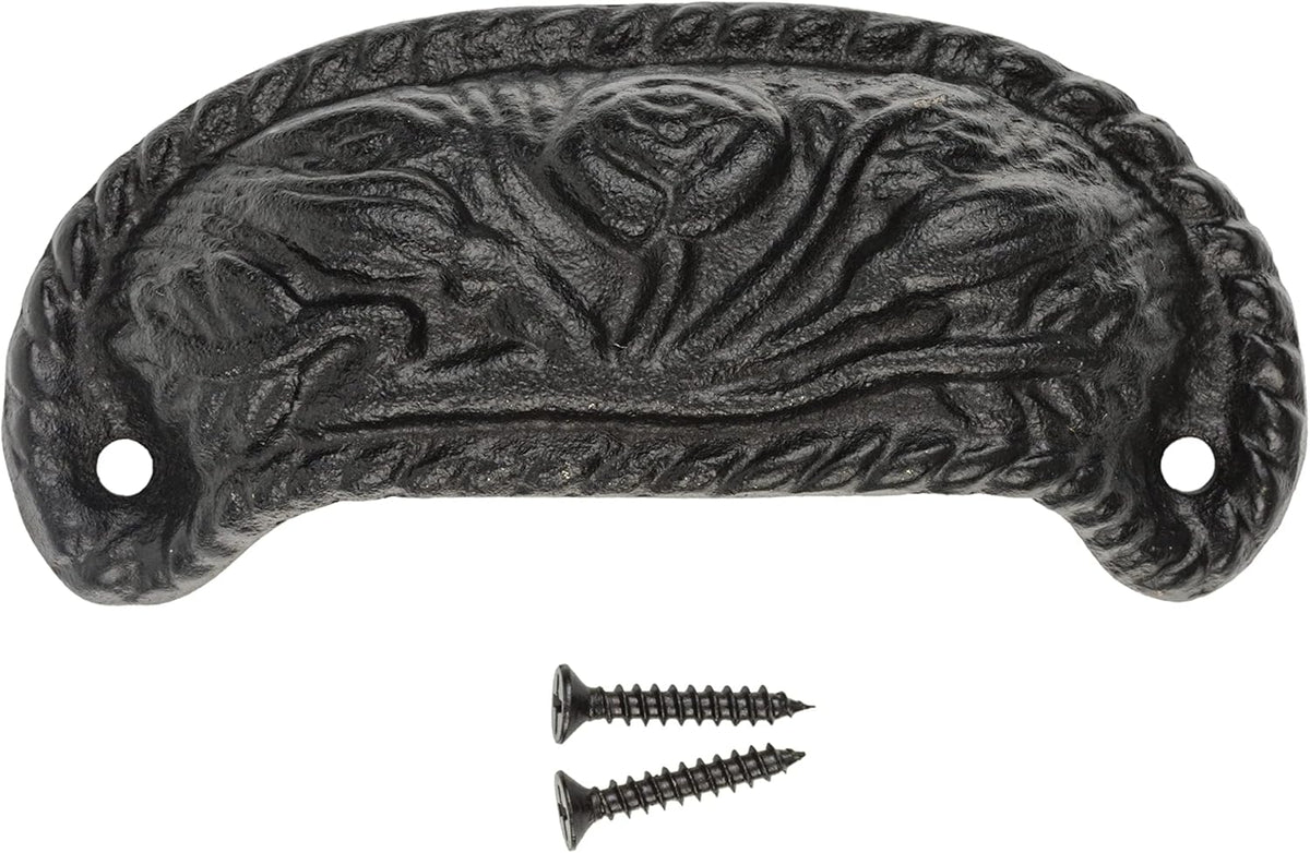 Cast Iron Drawer Bin Pull, 3 1/4" Centers S148