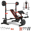 8 in 1 Olympic Weight Bench Set with Barbell Rack C3335