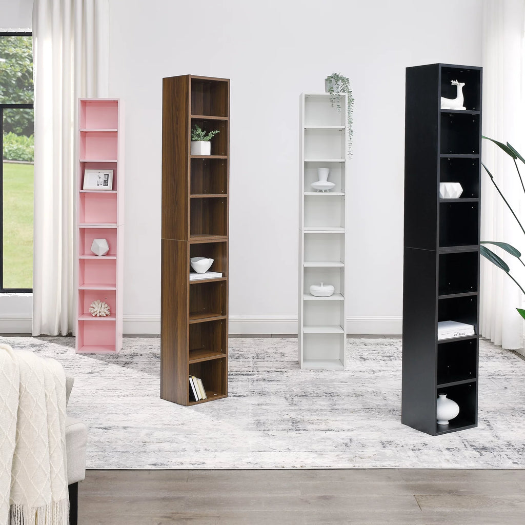 8-Tier Media Tower Rack with Adjustable Shelves I484