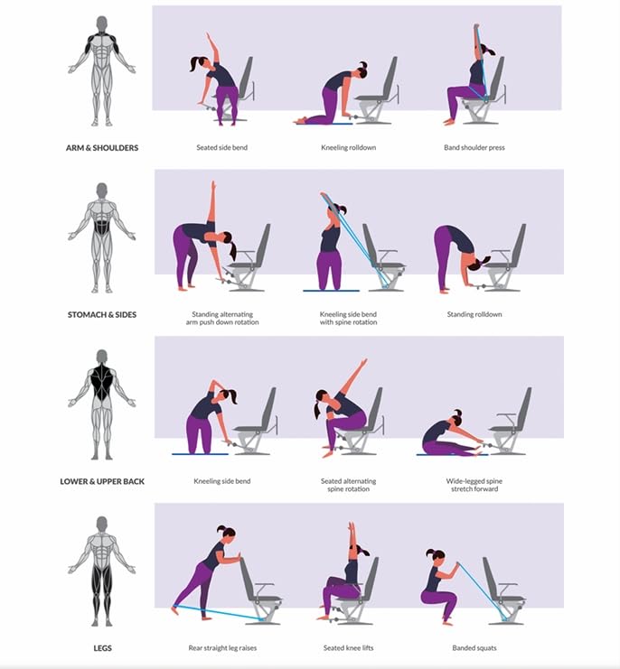 Pilates Chair Home Gym Exercise Reformer Chair S144