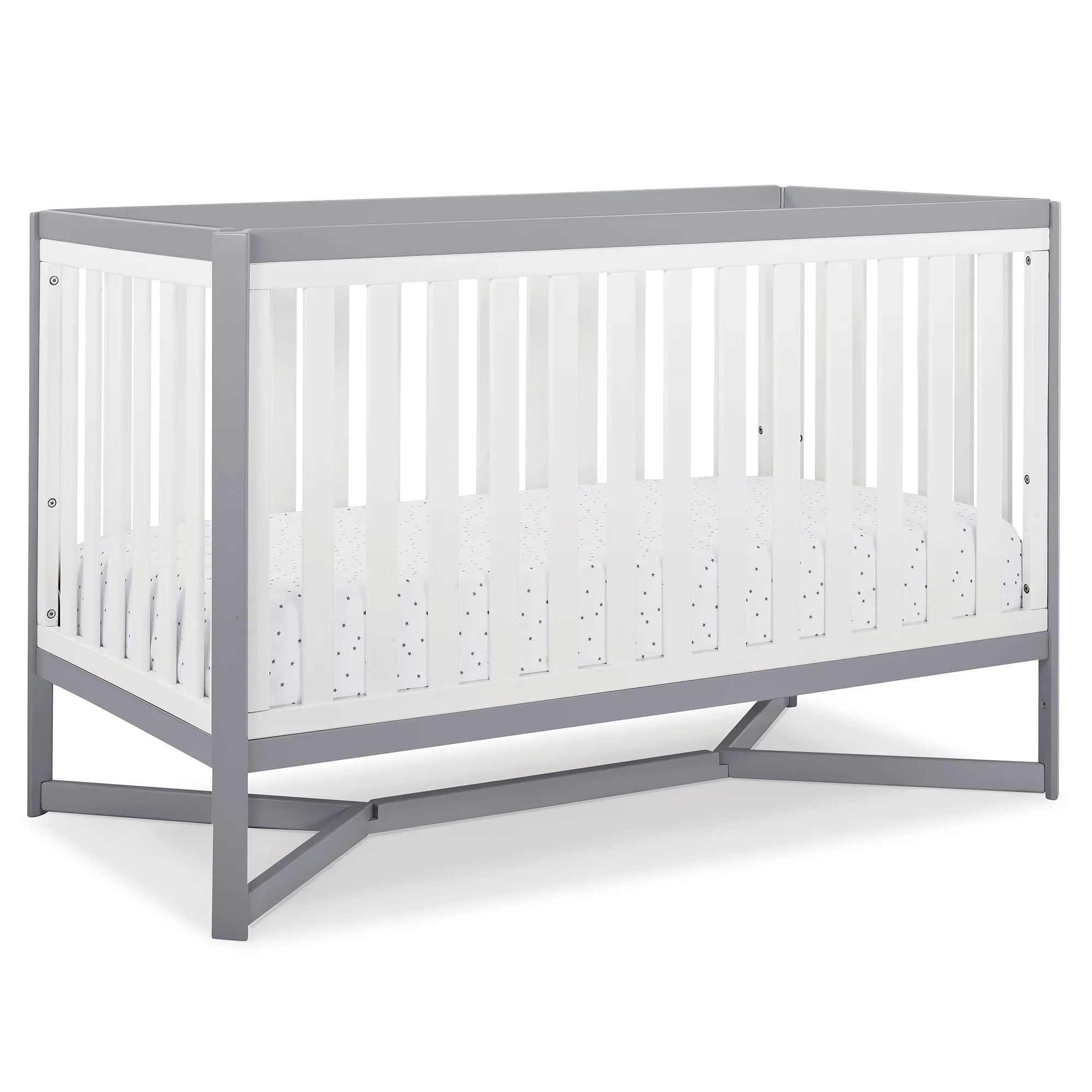 White/Gray 4-in-1 Convertible Crib K41766