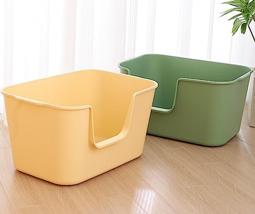 Extra Large Litter Box with High Sides 24.60" Lx16.92 Wx12.99 H, Yellow S12358