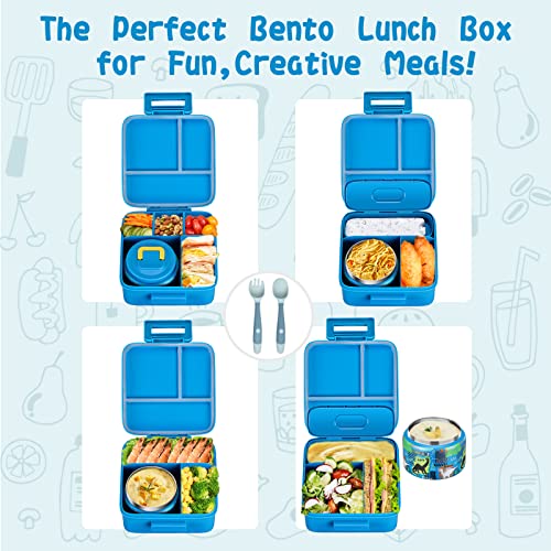 Bento Lunch Box with 8oz Soup Thermo, 5 Compartment, Thermo Food Jar and Lunch Bag X1732
