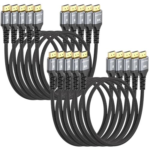 8K HDMI Cable 3FT 4-Pack, High Speed 48Gbps HDMI 2.1 Cord O471