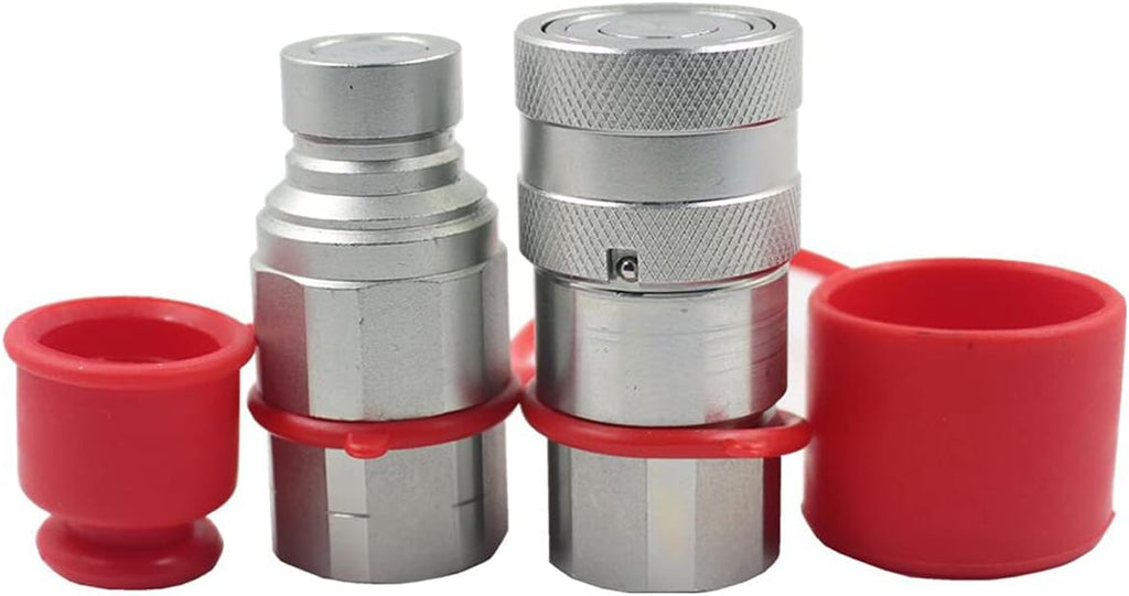3/4'' SAE-12 UNF1-1/16 Flat Face Hydraulic Quick Connect Coupling, 1/2 Body, Pack of 2 D38425