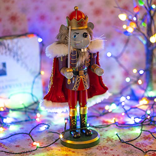 3 Set Christmas Nutcrackers Figures, 7 Inch Handmade Wooden Nutcracker Decorations A535650
