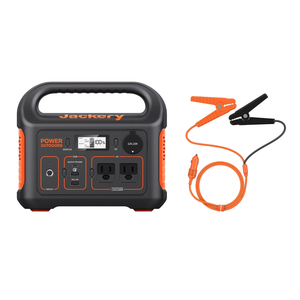 Portable Power Station with Automobile Battery Charging Cable E192245
