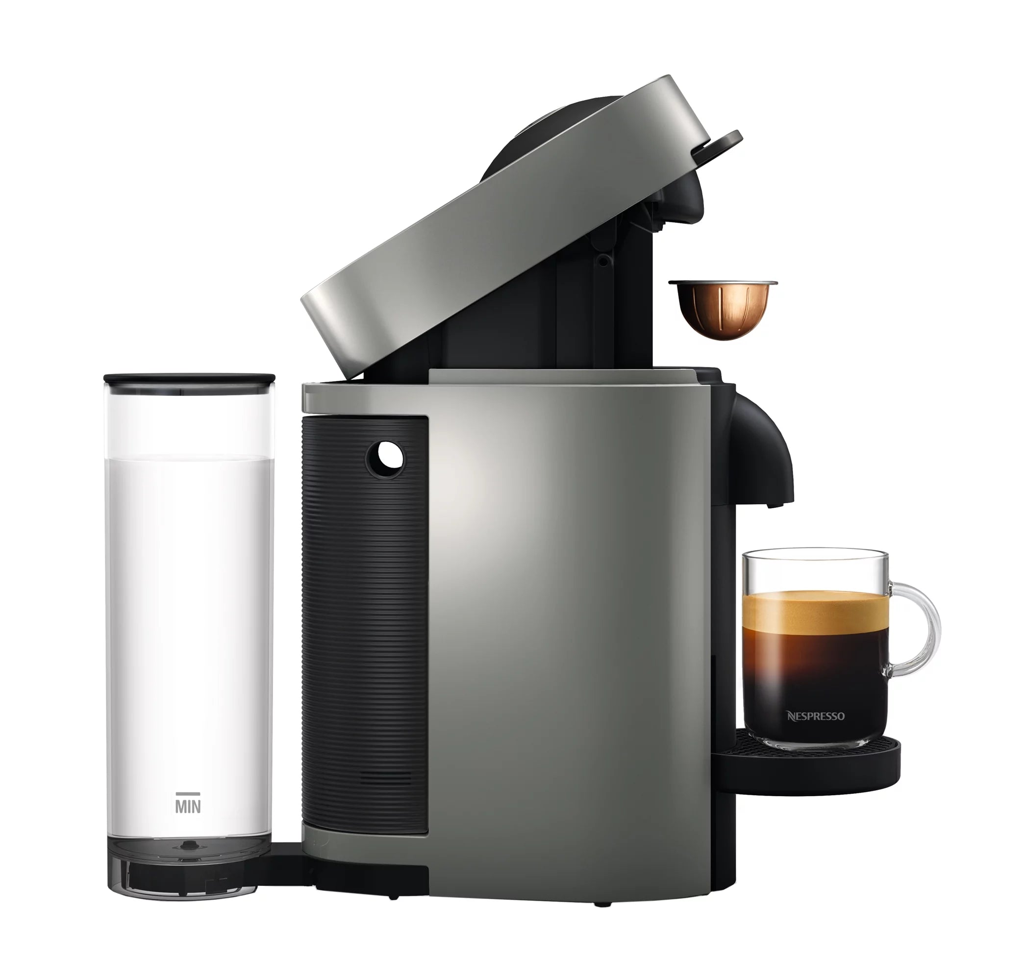 Gray Coffee and Espresso Machine with Aerocinno G984779