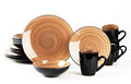 16pc Black Speckled Stoneware Dinnerware Set S176802