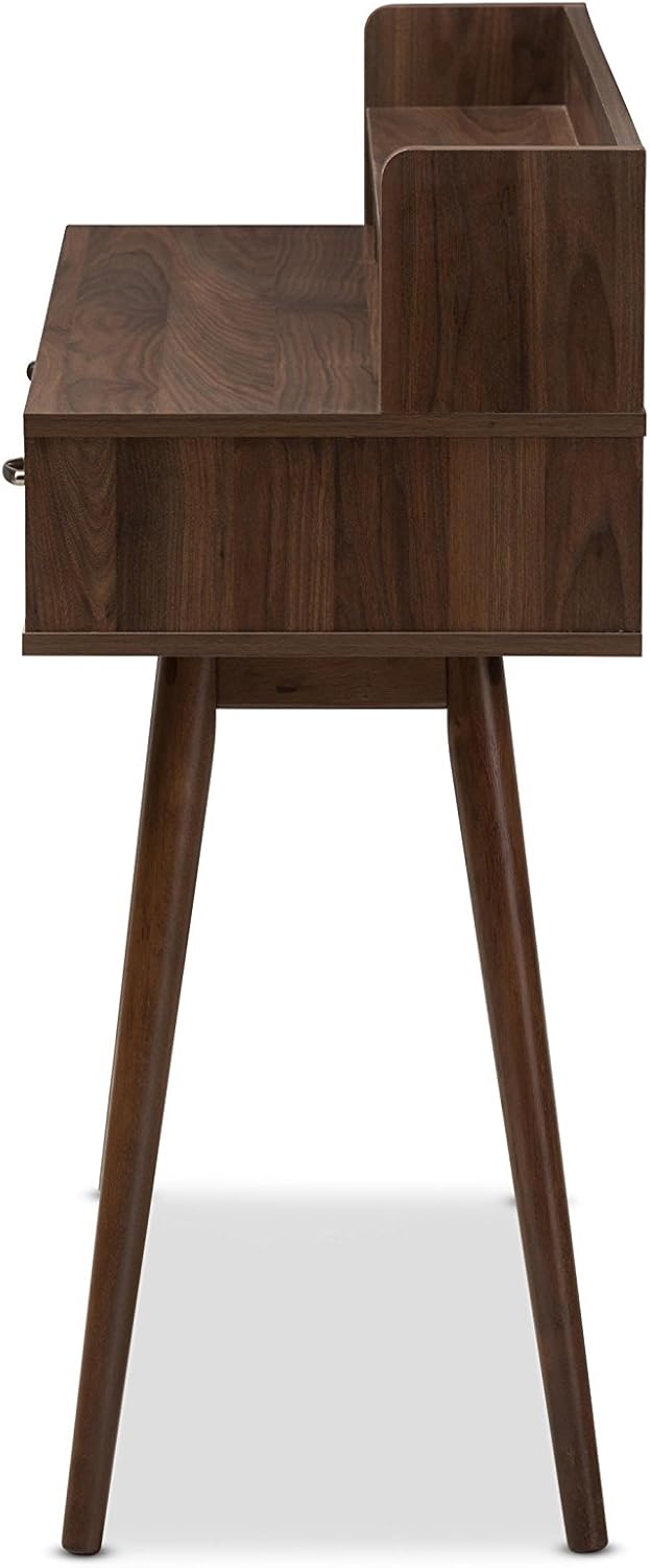 Walnut Brown 2-Drawer Desk L498