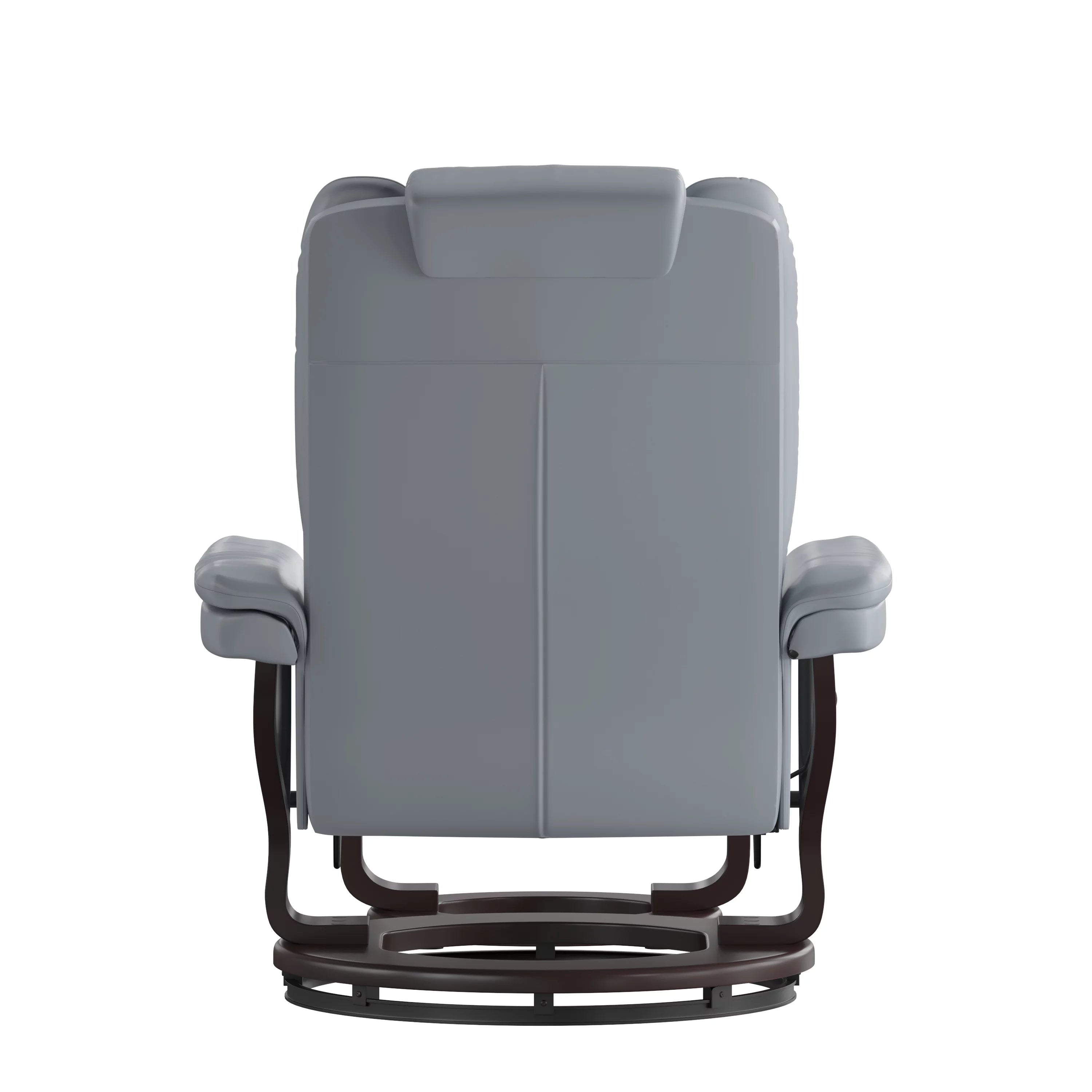 Gray Faux Leather Recliner with Ottoman K86590