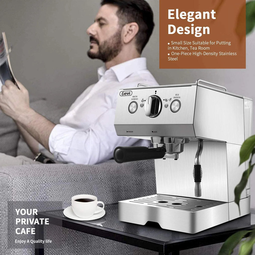 Silver Stainless Steel 15 Bar Espresso Machine H9193