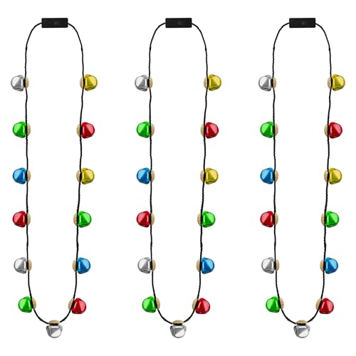 3Pcs Bells Light up Christmas Necklace M8301
