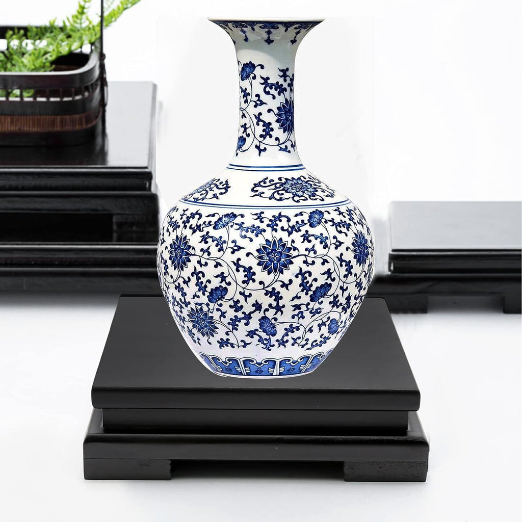 Square Wood Display Stand 6.7" W x 6.7" D x 1.7" H (Black) D2336