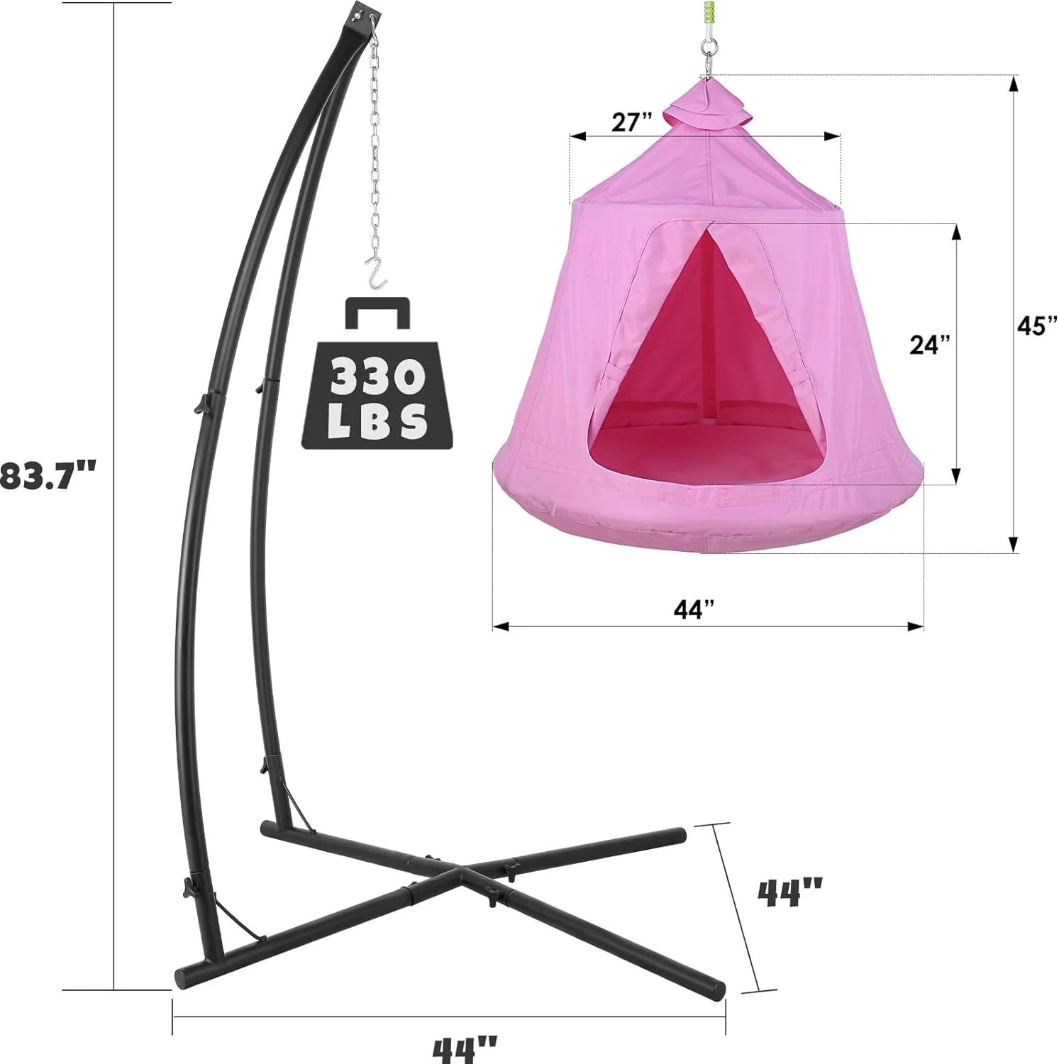 Pink Hanging Hammock Chair with Steel Stand G80558