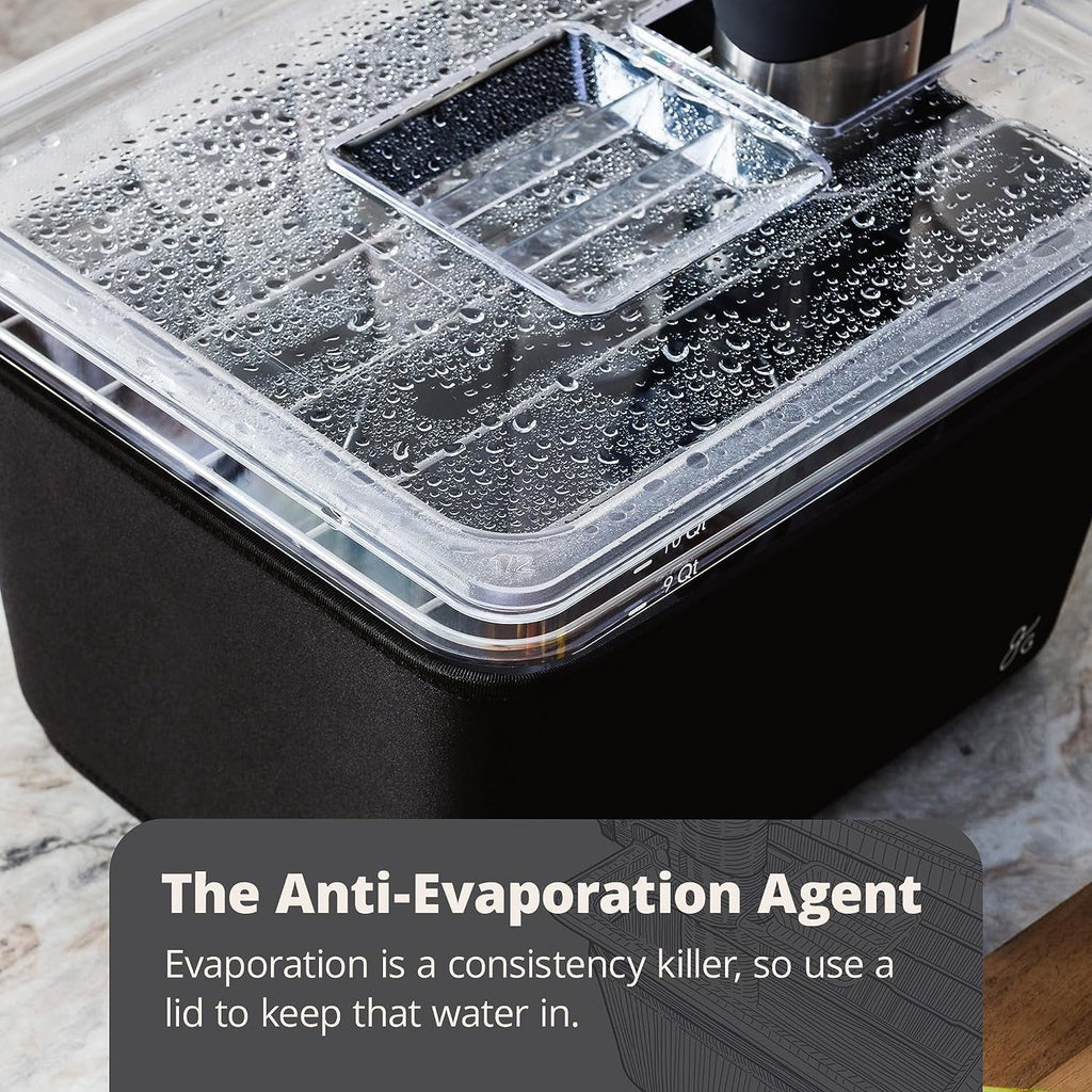1100 Watt Sous Vide Cooker with Plastic Container, Lid, and Neoprene Sleeve C221215