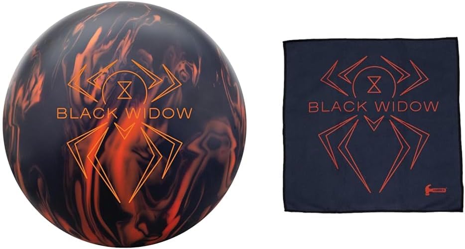 Black Bowling Ball 16lbs & Black Micro Suede Towel L455