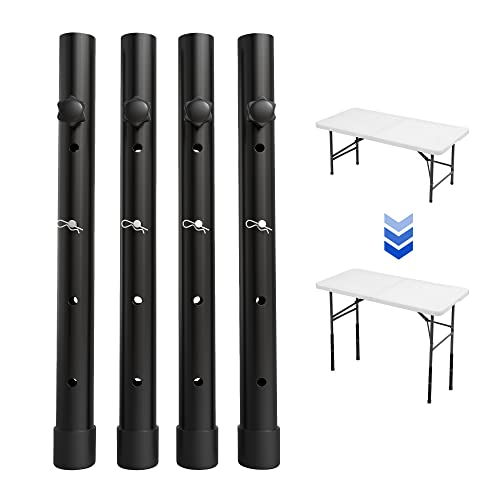 4 Pack Adjustable Metal Table Leg Extenders for Folding Tables, 3.6"/5.23"(7.8in) U2707