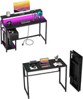 Black Folding Desk with Monitor Stand X735